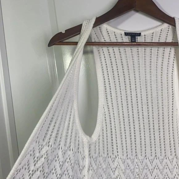 Express - Ivory Long Knit Tank Cardigan Size XS/S - Picture 4 of 9